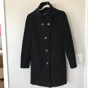 Mexx knee length black wool blend coat